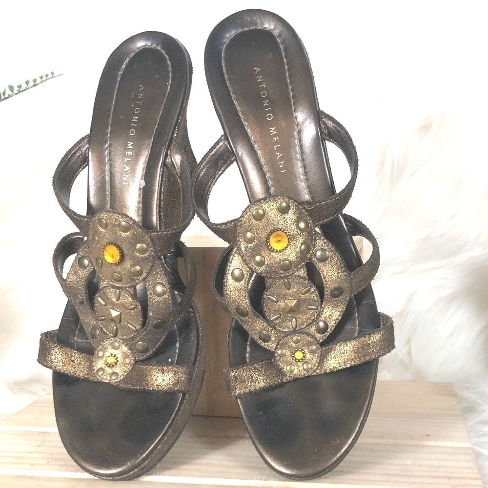 Antonio Milani Bahama Leather Wedge Sandal